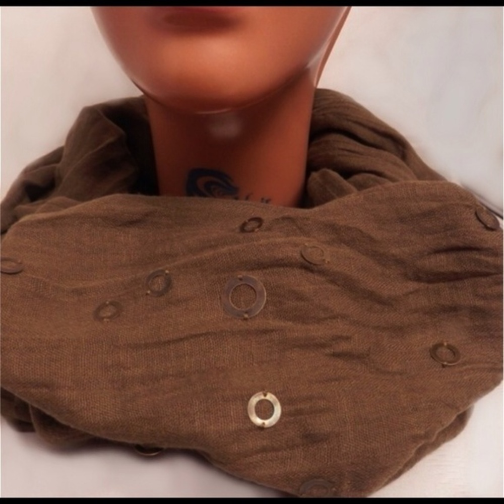 NWT Olive Embellished Lightweight Infinity Scarf